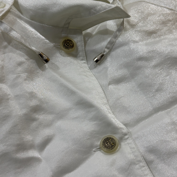 Izzi Mountain Parka Women's Large White Long Sleeve Hooded Drawstring Button-Up - Picture 3 of 10